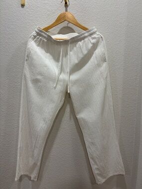NWOT - Men's White Drawstring Beach Pants - Coofandy